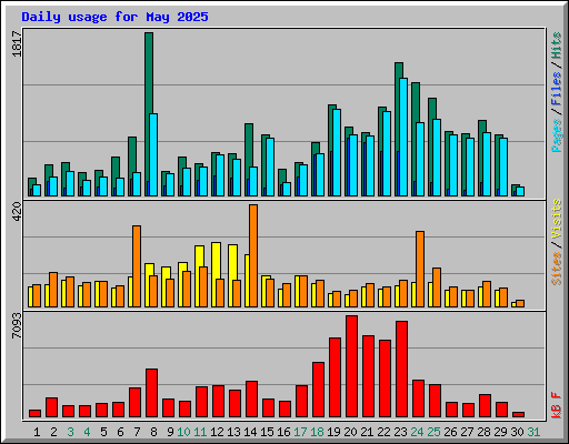 Daily usage for May 2025