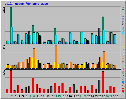 Daily usage for June 2025