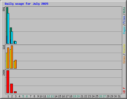 Daily usage for July 2025