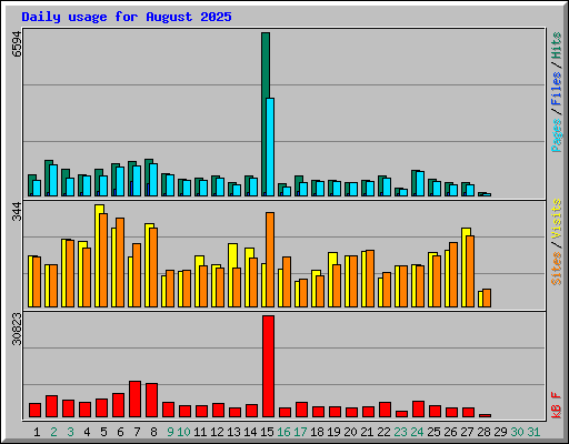 Daily usage for August 2025
