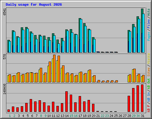 Daily usage for August 2026
