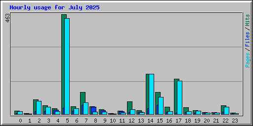 Hourly usage for July 2025