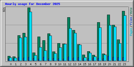 Hourly usage for December 2025