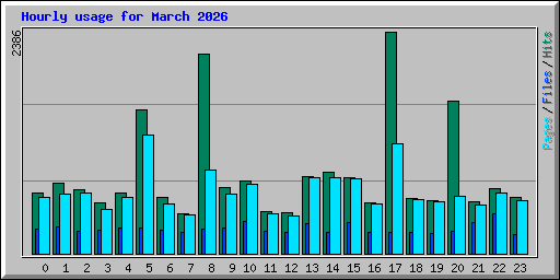 Hourly usage for March 2026