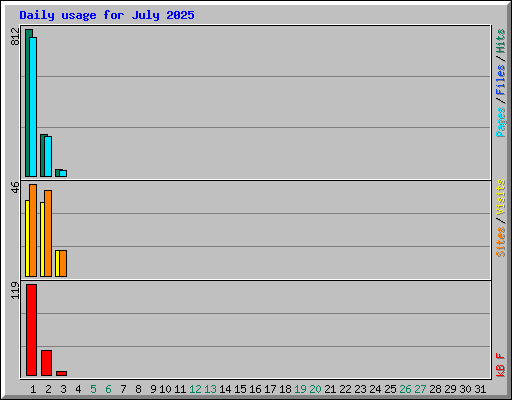 Daily usage for July 2025