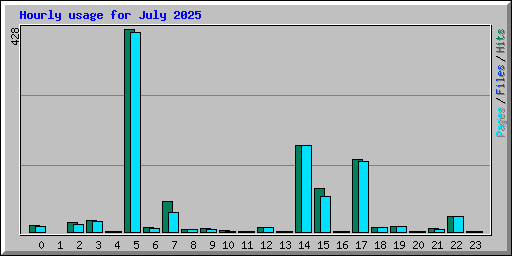 Hourly usage for July 2025
