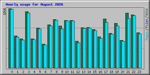 Hourly usage for August 2026